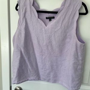 Banana Republic Lilac Scalloped Top